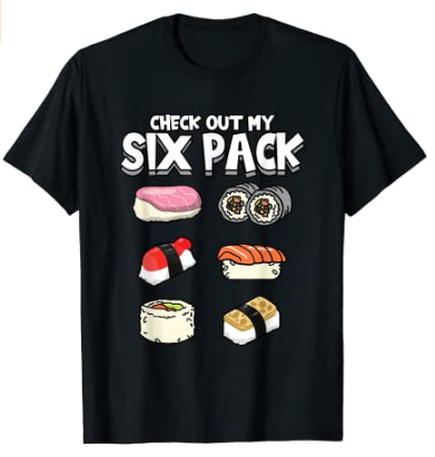 Camiseta sushi six pack